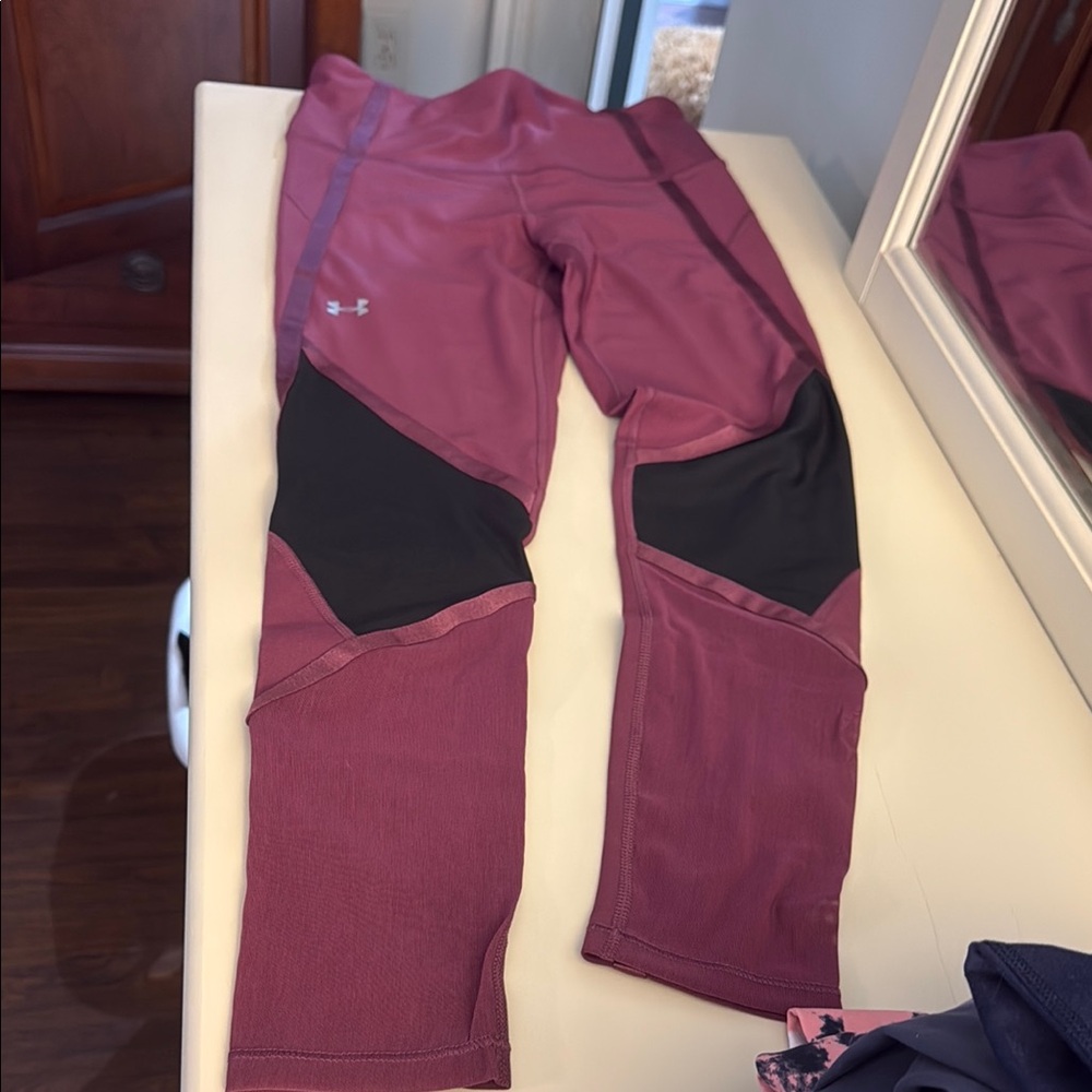 Under Armour Pink and Black Leggings